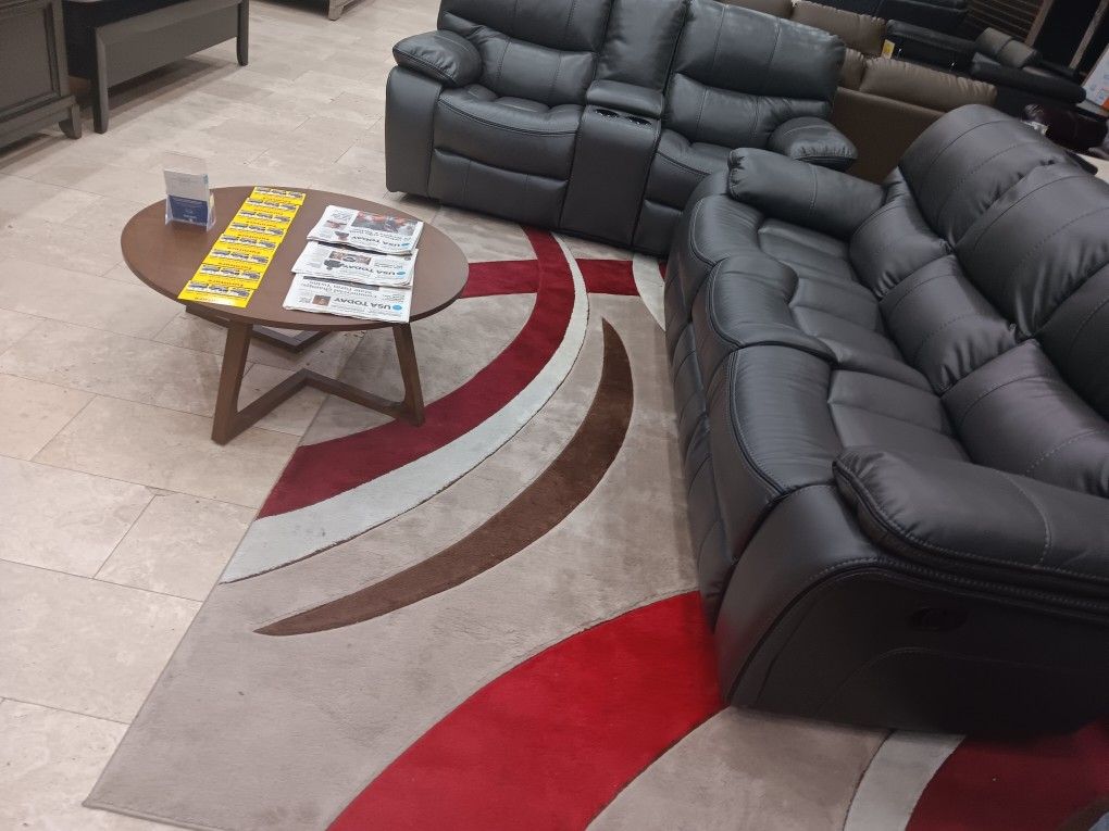 *Memorial Day Now*---Madrid Sleek Gray Leather Reclining Sofa/Loveseat Sets---Delivery And Easy Financing Available👌