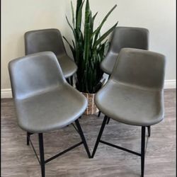 24 inch Counter Stool, Modern Bucket Barstools, Counter Height Bar Stools with Back and Footrest for