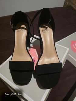 Black Block Heel Sandals Size 8
