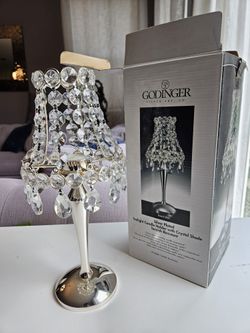 Silver Tealight Candle Holder w/ Crystal Shade