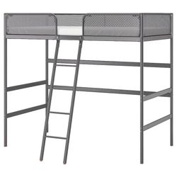 TUFFING Loft bed frame, dark gray, Twin (IKEA)