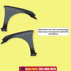 Fenders For Honda Civic 2001 2002 2003, Driver And Passenger Side