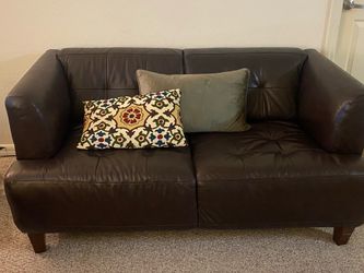 Brown leather couch