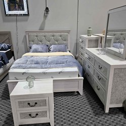 King bed frame dresser and mirror $850