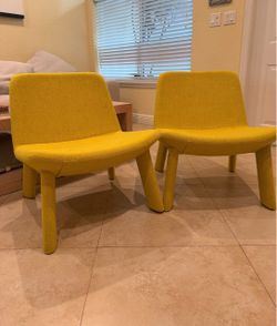 Blu Dot Neat Lounge Chairs in vesper citron