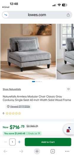 Armless Modular Chair Single-Seat & Side Table 50% OFF SUN 7/19