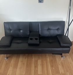 Faux Leather Futon