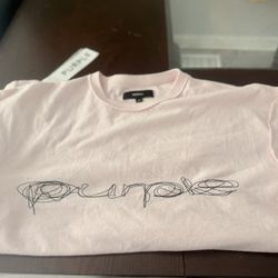 Light Pink Shirt With Black Font 