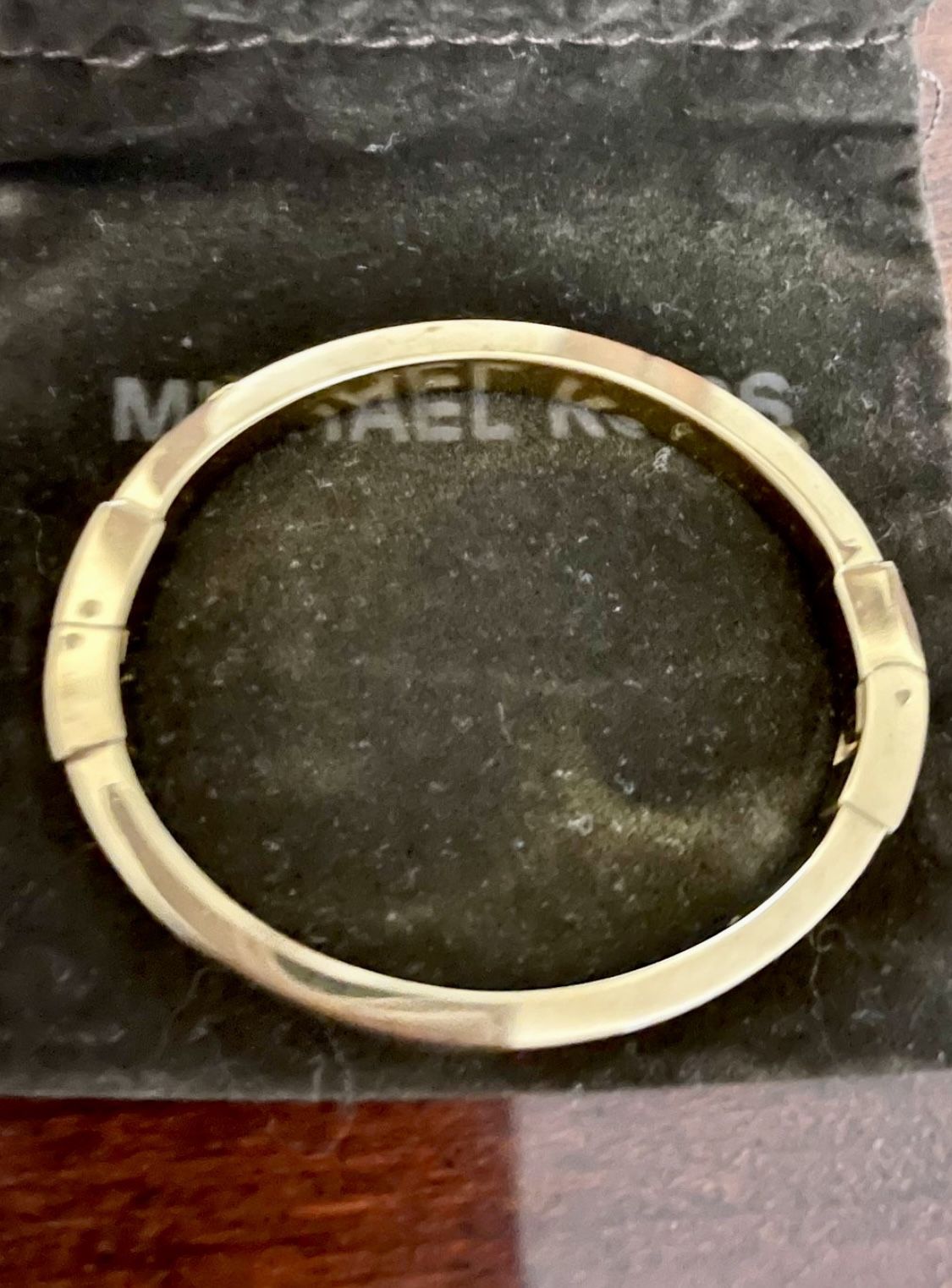 Michael Kors Gold-Tone Crystal Pave Astor Stud Bangle Bracelet