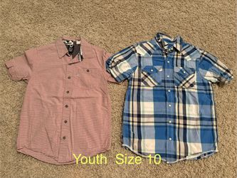 Youth Size 10 Short Sleeve Button-Down Shirts
