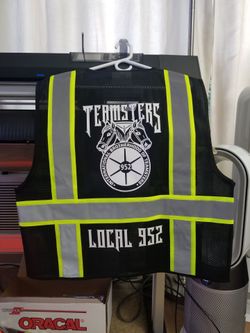 TEAMSTERS Union Safety Vest (Local 952) - Black w/White Vinyl