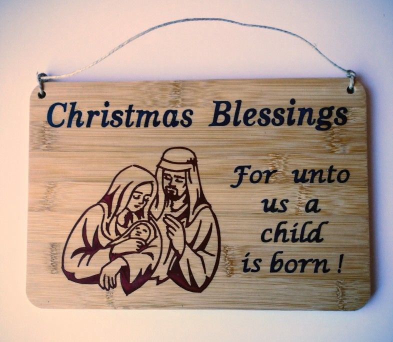 Epoxy Inlay Sign. Displays the reason For The Season.