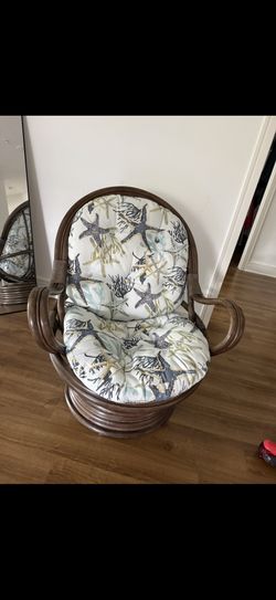 Rattan Swivel Rocker with Micro Suede Cushion