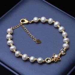 STAR Pearl Fine Charm Pearl Jewelry Natural White Freshwater Pearl Bracelet For Women 