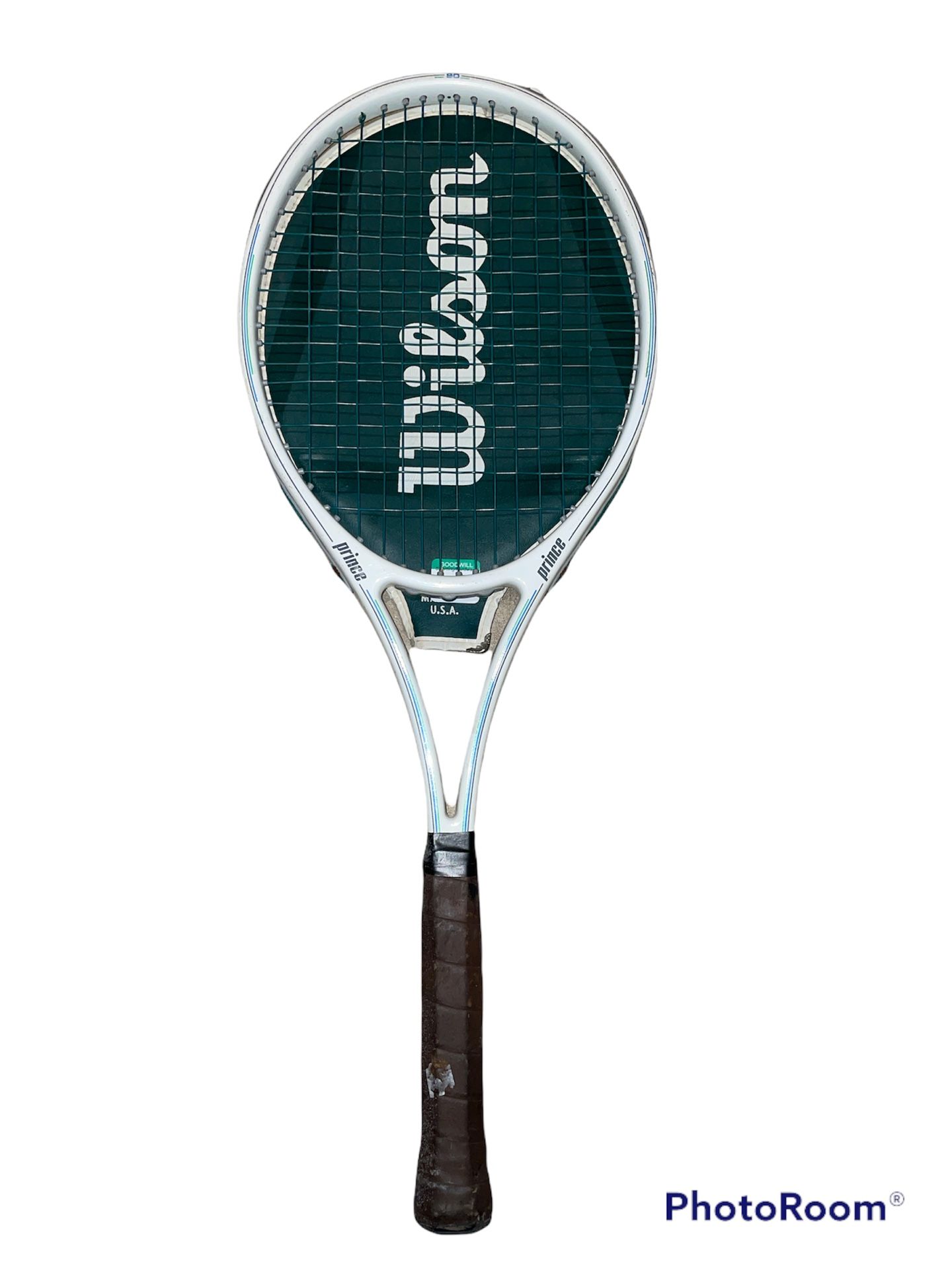 Prince Spectrum Comp 90, size 4 3/8 Tennis Racquet/Racket White Vintage, Sports 