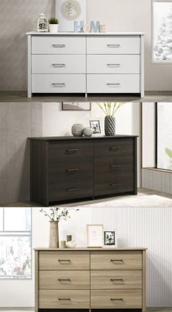 NEW 6 Drawer Dresser Chest of Tall Nightstand Storage Bedroom Wardrobe White Espresso Natural Oak Discount Furniture Warehouse BIG SALE Clearance