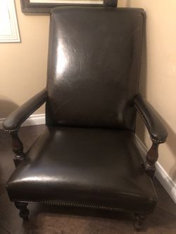 Brown leather couch
