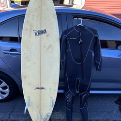 Al Merrick Surf Board And Wet Suit