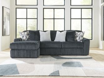 Midnight-Madness Gunmetal 2-Piece Sectional Sofa Chaise