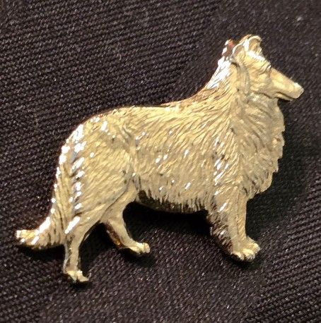 Vtg. Signed Kenart Brooch/Pin Rough Collie Goldtone Costume Jewelry Rare Fine!