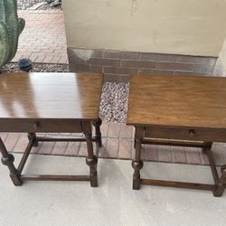 Solid Medium Wood Side Tables
