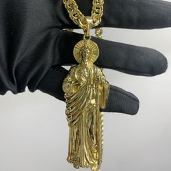 10k Gold Filled Chino Link With San Judas Pendant 