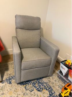 Gray Nursery Swivel Rocker
