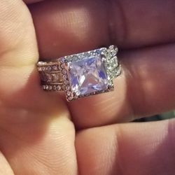 Gorgeous Women's Princess Cut Women's Wedding Engagement Promises Ring Size 6
