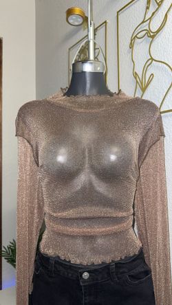Bronze Metallic Sheer Top