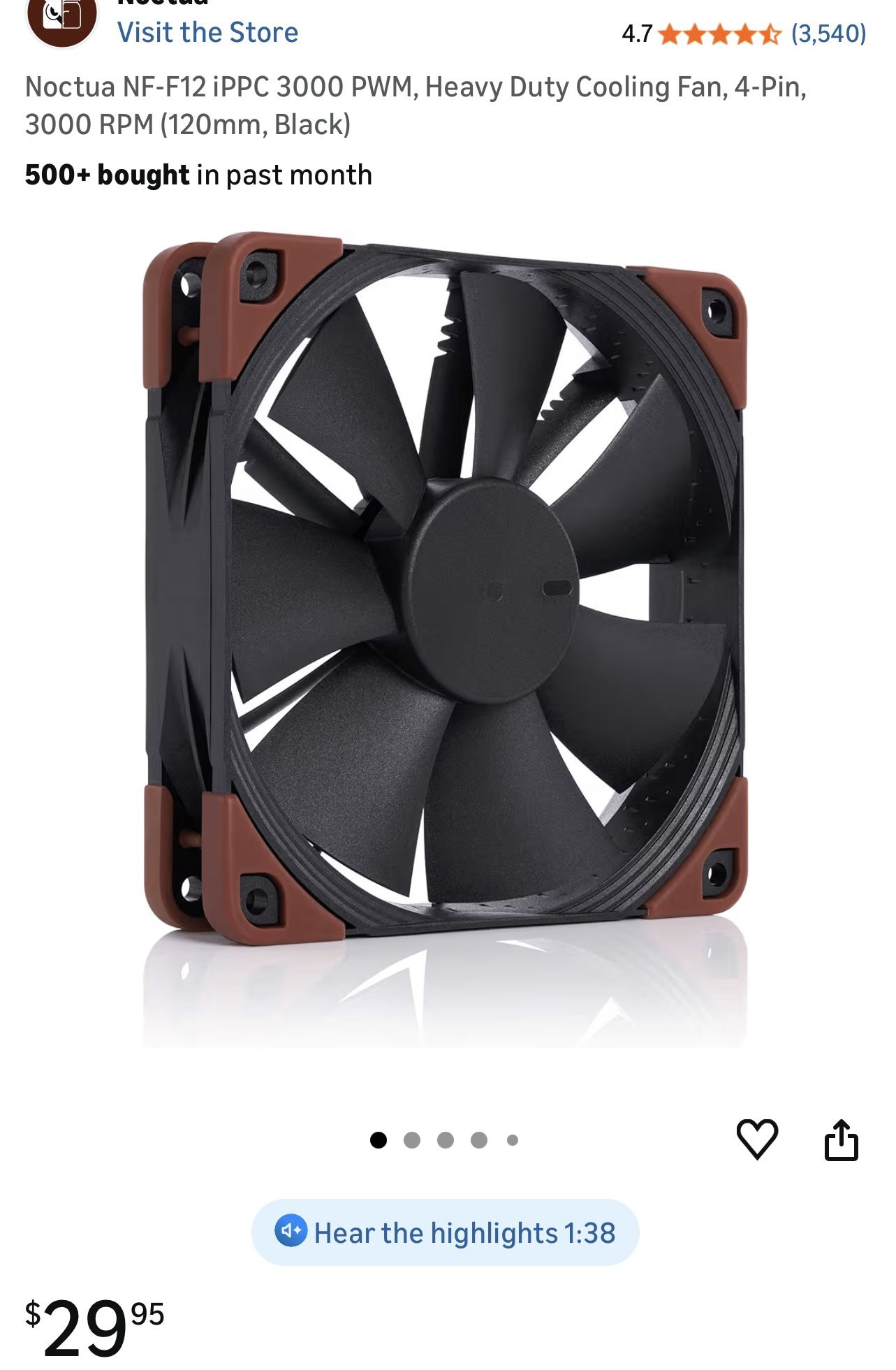 Brand NEW 8boxes for $150 Noctua NF-F12 iPPC 3000 PWM, Heavy Duty Cooling Fan