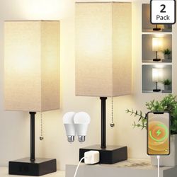🔥 NEW 2-Pack Bedside Lamps w/ Outlet + 3 Colors – ONLY $30! MUST GO FAST! 💡