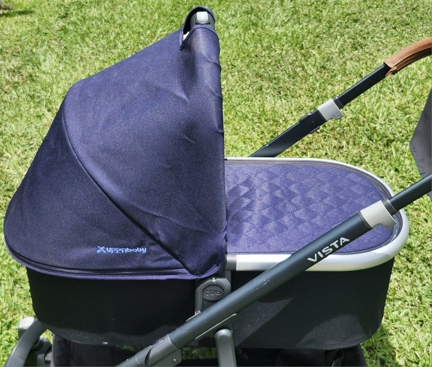 UPPABABY VISTA & CRUZ V1 V2 STROLLER COMPATIBLE BASSINET BLUE