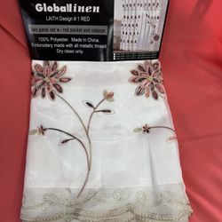 Laith Living Room Curtains W/ Attached Valence & Sheer Backing