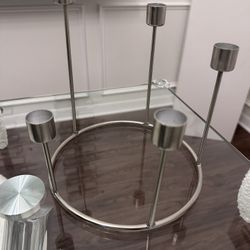 Silver Metal Modern Candelabra 