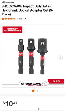1/4 Socket Adaptor Set