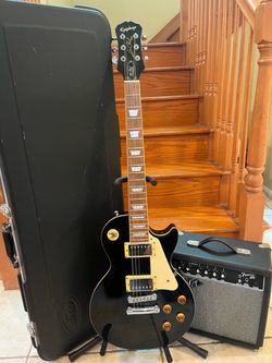 Epiphone Les Paul Standard w/ Hardshell Case, Fender Amp