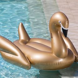 Funboy inflatable giant metallic gold swan 68”