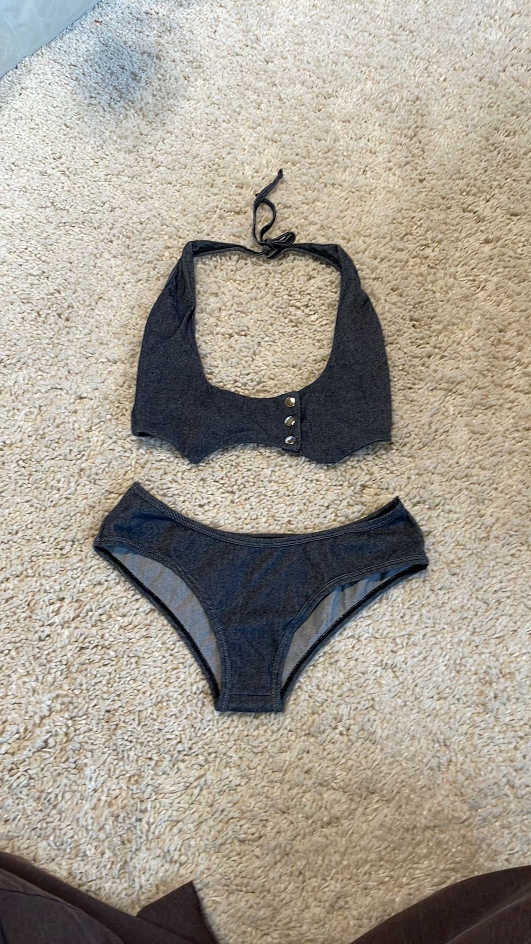 New dance swimsuit rave country top underbust jean halter