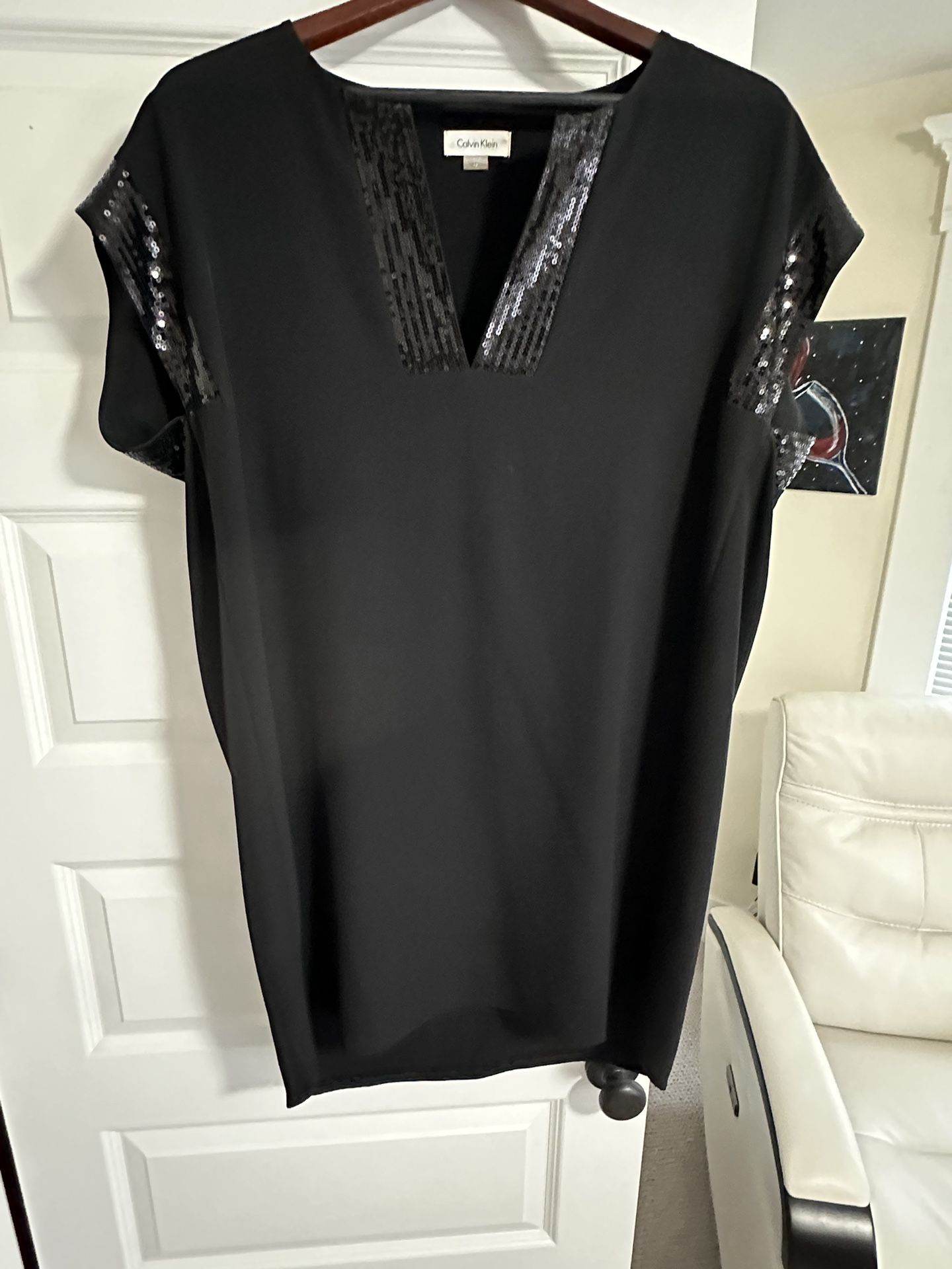 Fun Calvin Klein High-low Dress W/Sequins! Size Large