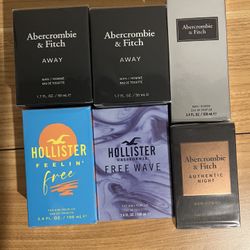6 Bundle Sealed New Abercrombie & Fitch Hollister Man Fragrance