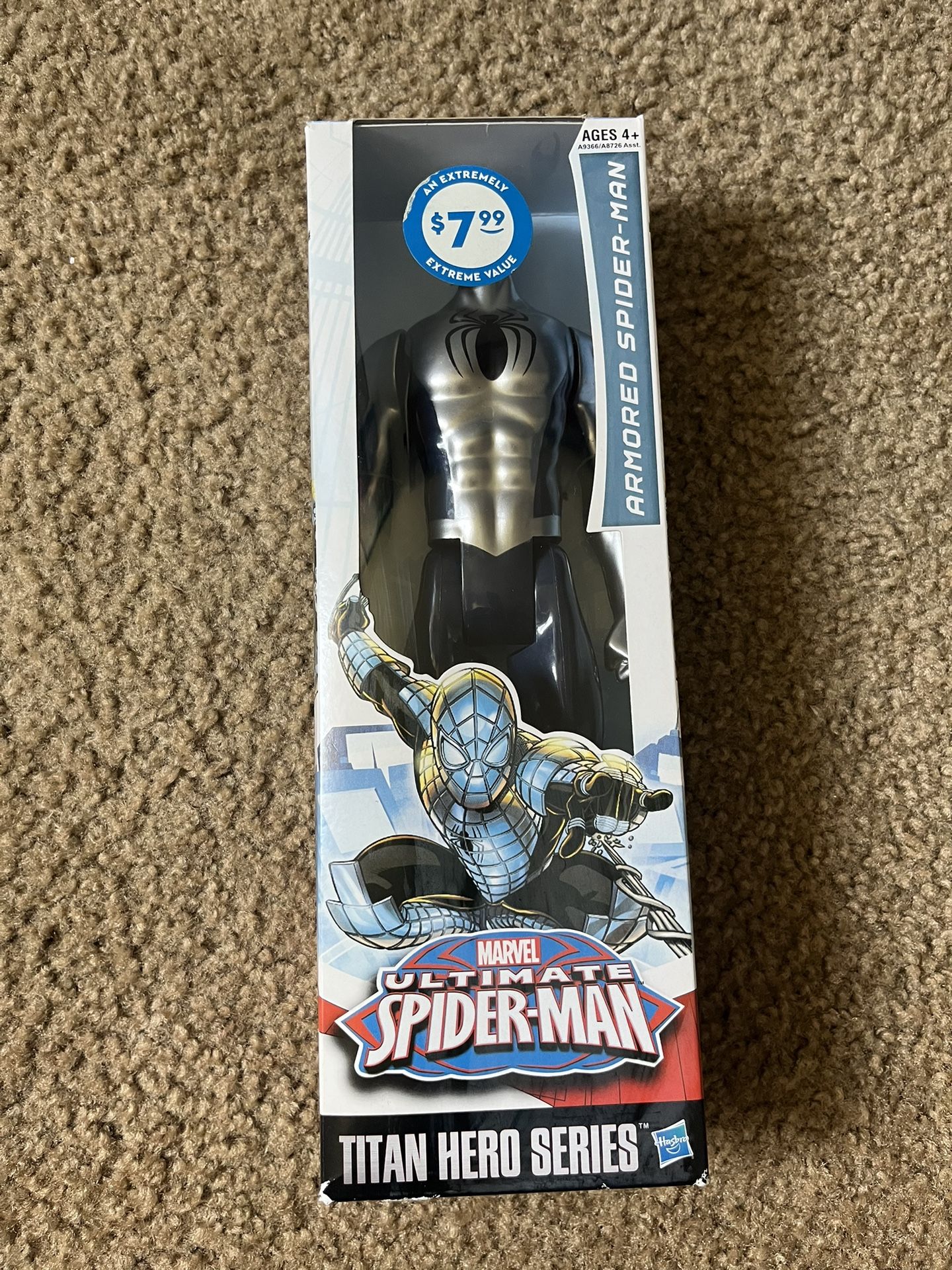 Hasbro Marvel Armored Spider-Man Titan Hero Series Silver 12" New in Box