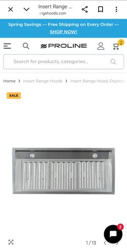 New Proline 3415 range hood with 600 CFM Blower