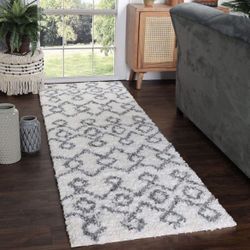 3ft X 8ft SUPERIOR Alia Indoor Shag Area Rug, Perfect for Bedroom, Kitchen, Laundry Room, Entryway, Office, Playroom, Plush Fuzzy Carpet Cover, Modern