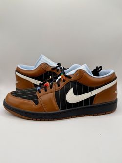 Nike Air Jordan 1 Low SE Black Lt British Tan Sneakers IR7560-010 Mens Size 12