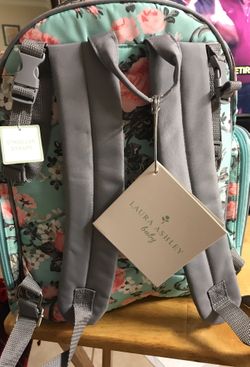 Laura Ashley 4 in 1 Rose Floral Dome Backpack Diaper Bag Teal for