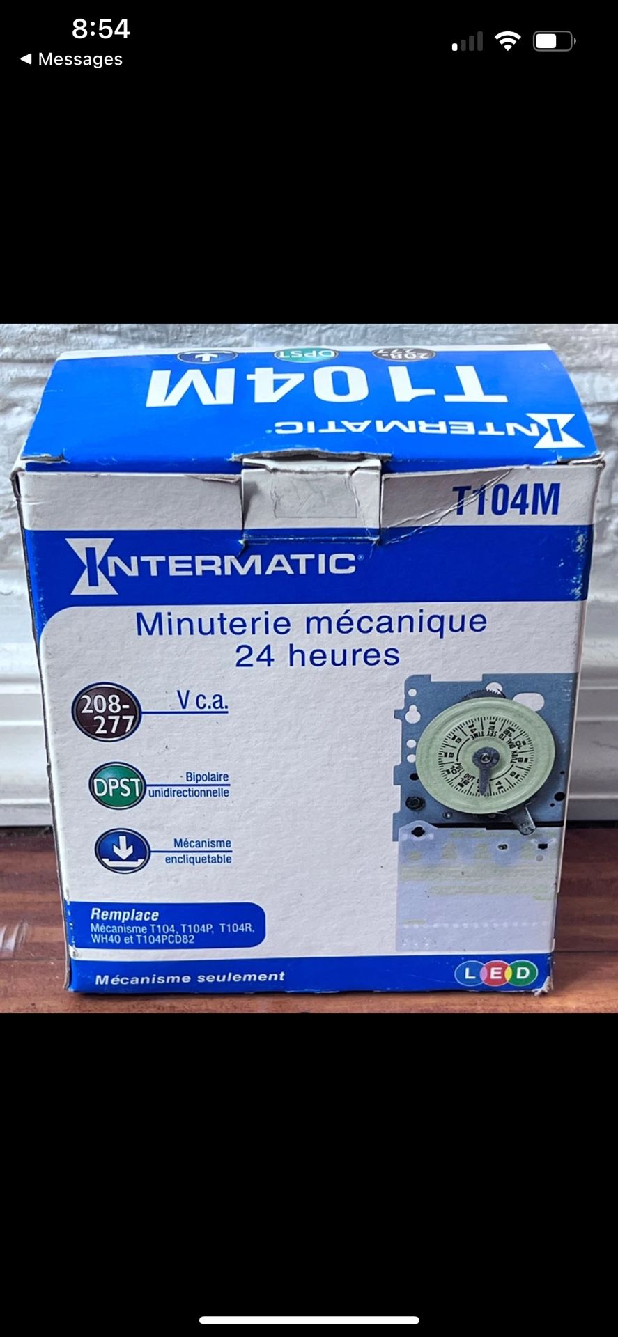 Intermatic T104M 40 Amp 208-277V DPST 24 Hour Mechanical Time Switch Mechanism
