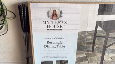 NEW My Texas house, Cambria collection rectangle, outdoor dining table