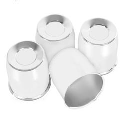 4PCS 4.25" Hub 4.33" H Center Caps Push Through Hub Cap Chrome for Trailers
