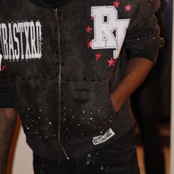 R1CHBASTXRD DISTRESSED HOODIE