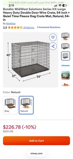54” Tall drop pin’s XX-Large Heavy Duty Double Door Wire Crate